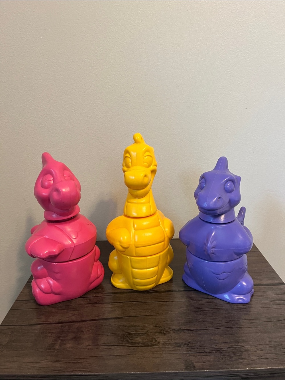 Vintage Tupperware Tuppertoys Lot of 3 Dragons Dinosaurs